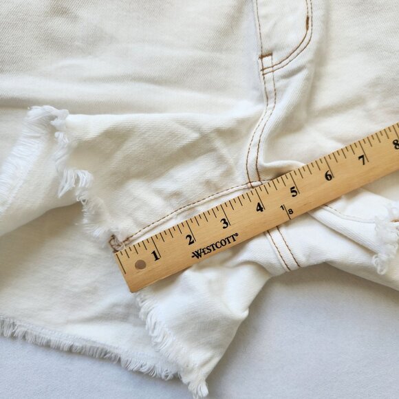 Judy Blue Rainbow Road Ecru Shorts Embroidered Frayed Hem Soft Stretchy Cute - Picture 13 of 13